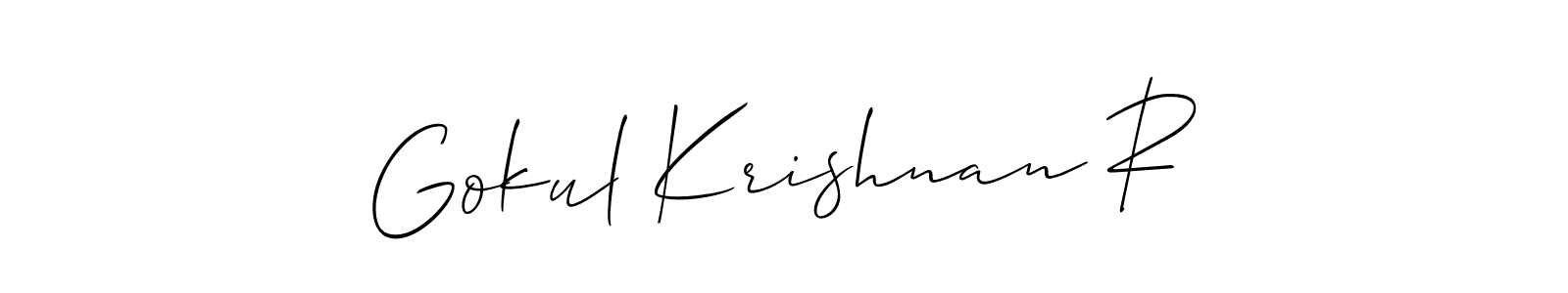 Similarly Allison_Script is the best handwritten signature design. Signature creator online .You can use it as an online autograph creator for name Gokul Krishnan R. Gokul Krishnan R signature style 2 images and pictures png