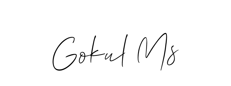 It looks lik you need a new signature style for name Gokul Ms. Design unique handwritten (Allison_Script) signature with our free signature maker in just a few clicks. Gokul Ms signature style 2 images and pictures png