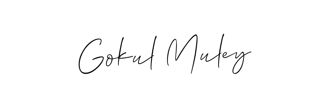 How to Draw Gokul Muley signature style? Allison_Script is a latest design signature styles for name Gokul Muley. Gokul Muley signature style 2 images and pictures png