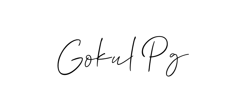 Design your own signature with our free online signature maker. With this signature software, you can create a handwritten (Allison_Script) signature for name Gokul Pg. Gokul Pg signature style 2 images and pictures png