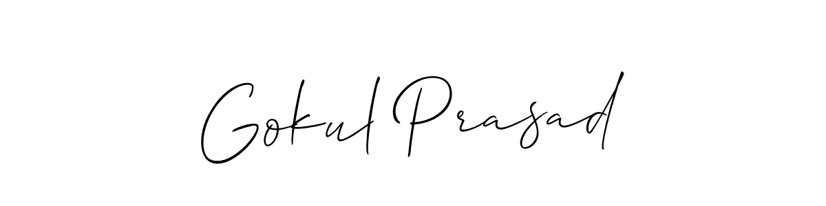 Design your own signature with our free online signature maker. With this signature software, you can create a handwritten (Allison_Script) signature for name Gokul Prasad. Gokul Prasad signature style 2 images and pictures png