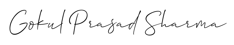 Create a personalized artistic stamp with Gokul Prasad Sharma in Allison_Script font. Perfect for visual artists, designers, and influencers. Gokul Prasad Sharma signature style 2 images and pictures png