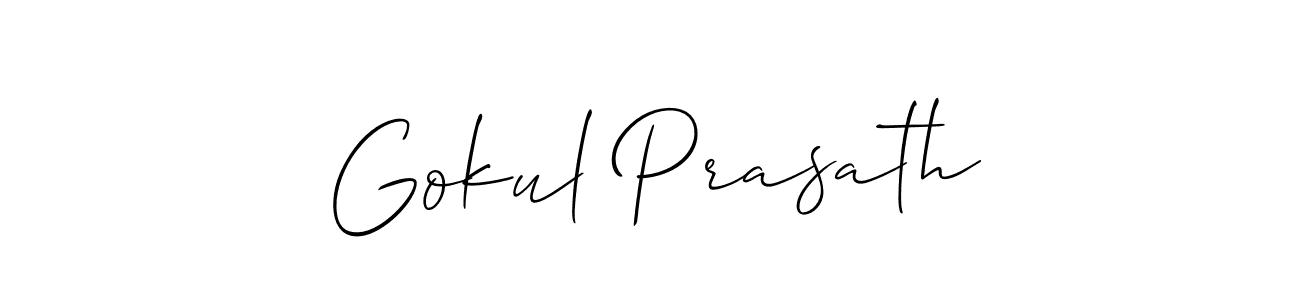 How to make Gokul Prasath name signature. Use Allison_Script style for creating short signs online. This is the latest handwritten sign. Gokul Prasath signature style 2 images and pictures png