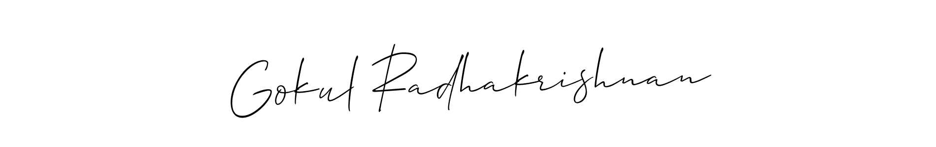 Make a short Gokul Radhakrishnan signature style. Manage your documents anywhere anytime using Allison_Script. Create and add eSignatures, submit forms, share and send files easily. Gokul Radhakrishnan signature style 2 images and pictures png