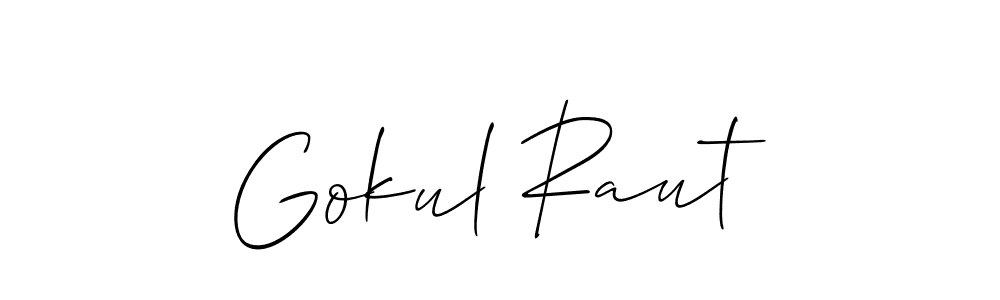 It looks lik you need a new signature style for name Gokul Raut. Design unique handwritten (Allison_Script) signature with our free signature maker in just a few clicks. Gokul Raut signature style 2 images and pictures png