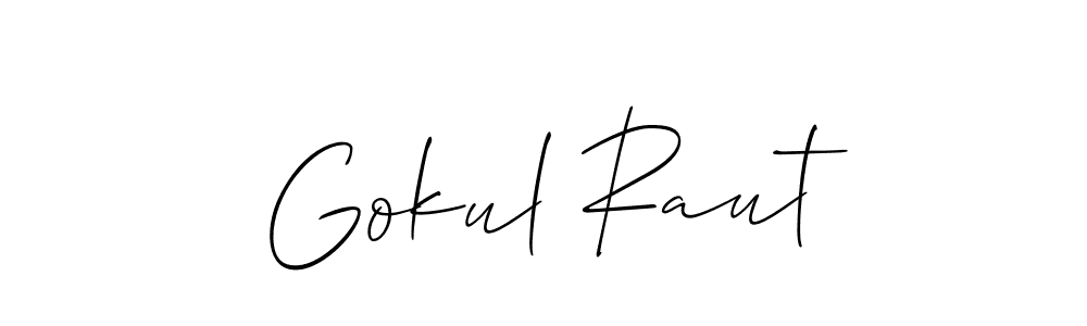 It looks lik you need a new signature style for name Gokul Raut. Design unique handwritten (Allison_Script) signature with our free signature maker in just a few clicks. Gokul Raut signature style 2 images and pictures png