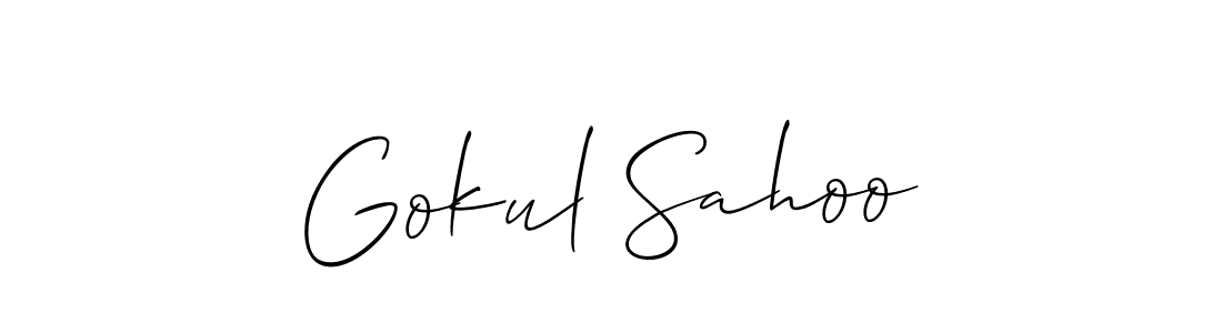Also You can easily find your signature by using the search form. We will create Gokul Sahoo name handwritten signature images for you free of cost using Allison_Script sign style. Gokul Sahoo signature style 2 images and pictures png