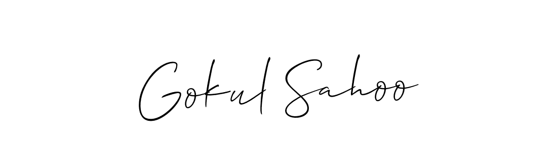 Gokul Sahoo stylish signature style. Best Handwritten Sign (Allison_Script) for my name. Handwritten Signature Collection Ideas for my name Gokul Sahoo. Gokul Sahoo signature style 2 images and pictures png