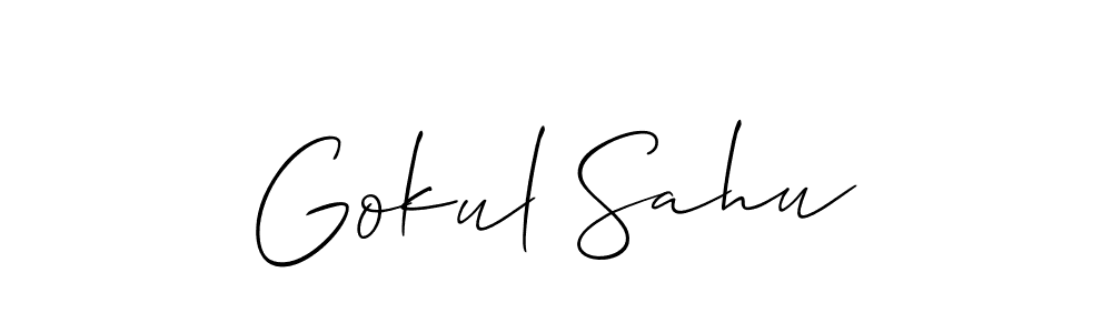 Use a signature maker to create a handwritten signature online. With this signature software, you can design (Allison_Script) your own signature for name Gokul Sahu. Gokul Sahu signature style 2 images and pictures png