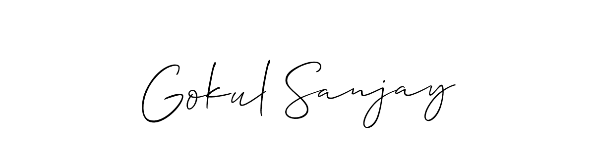 Design your own signature with our free online signature maker. With this signature software, you can create a handwritten (Allison_Script) signature for name Gokul Sanjay. Gokul Sanjay signature style 2 images and pictures png