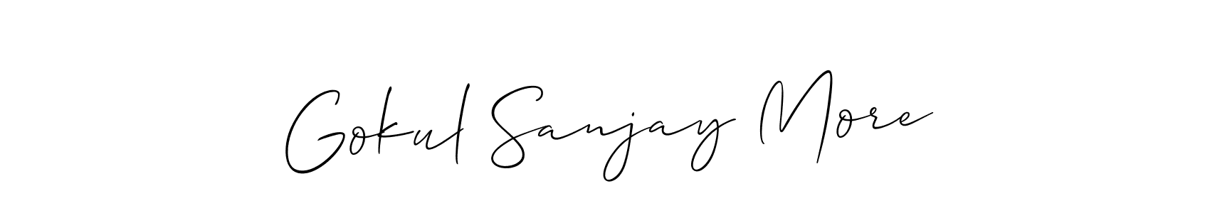 Also we have Gokul Sanjay More name is the best signature style. Create professional handwritten signature collection using Allison_Script autograph style. Gokul Sanjay More signature style 2 images and pictures png