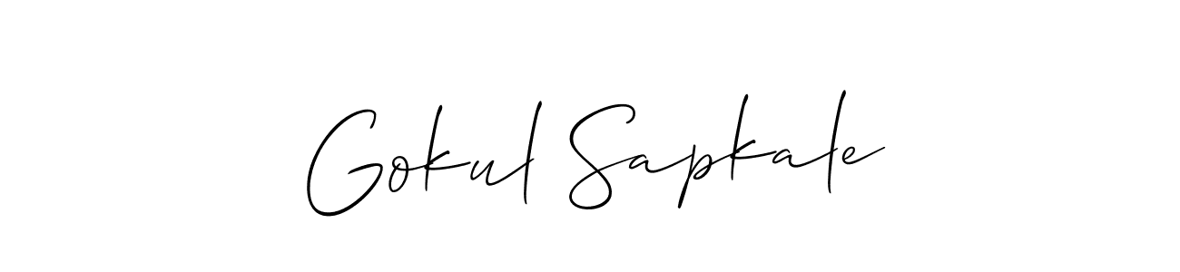 Also we have Gokul Sapkale name is the best signature style. Create professional handwritten signature collection using Allison_Script autograph style. Gokul Sapkale signature style 2 images and pictures png