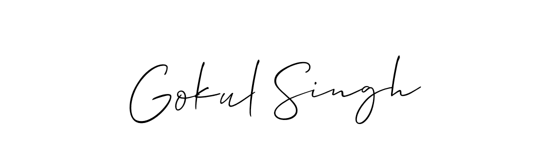 Create a beautiful signature design for name Gokul Singh. With this signature (Allison_Script) fonts, you can make a handwritten signature for free. Gokul Singh signature style 2 images and pictures png