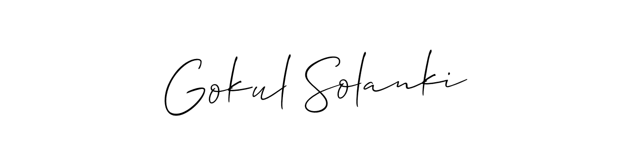 How to make Gokul Solanki signature? Allison_Script is a professional autograph style. Create handwritten signature for Gokul Solanki name. Gokul Solanki signature style 2 images and pictures png