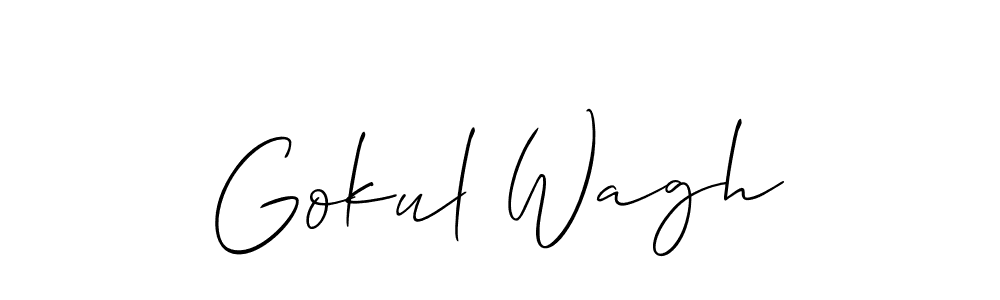 How to make Gokul Wagh name signature. Use Allison_Script style for creating short signs online. This is the latest handwritten sign. Gokul Wagh signature style 2 images and pictures png