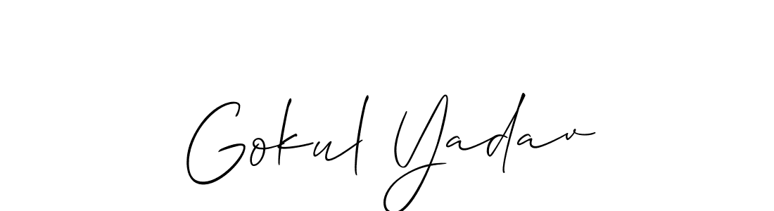 How to Draw Gokul Yadav signature style? Allison_Script is a latest design signature styles for name Gokul Yadav. Gokul Yadav signature style 2 images and pictures png