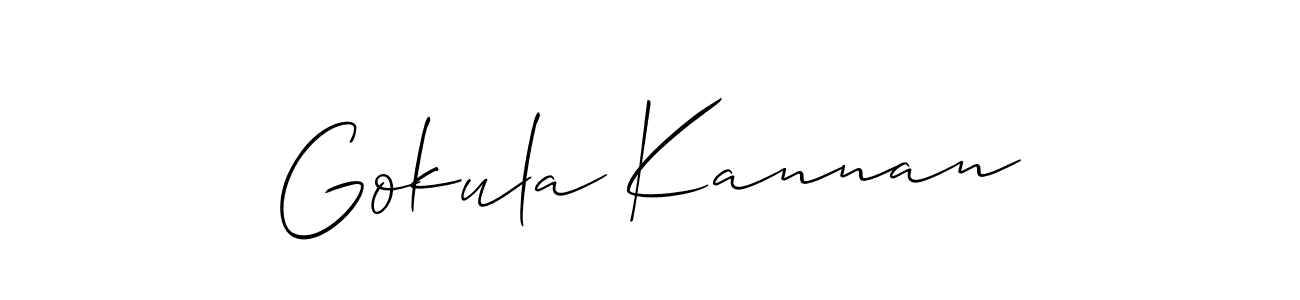 How to make Gokula Kannan name signature. Use Allison_Script style for creating short signs online. This is the latest handwritten sign. Gokula Kannan signature style 2 images and pictures png