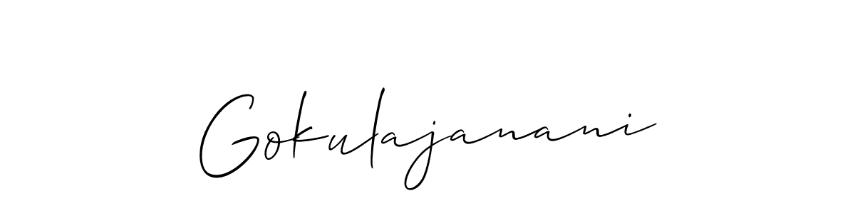 This is the best signature style for the Gokulajanani name. Also you like these signature font (Allison_Script). Mix name signature. Gokulajanani signature style 2 images and pictures png