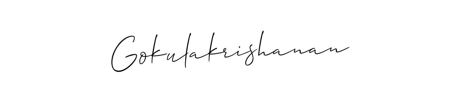 The best way (Allison_Script) to make a short signature is to pick only two or three words in your name. The name Gokulakrishanan include a total of six letters. For converting this name. Gokulakrishanan signature style 2 images and pictures png