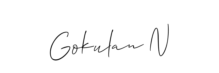 Gokulan N stylish signature style. Best Handwritten Sign (Allison_Script) for my name. Handwritten Signature Collection Ideas for my name Gokulan N. Gokulan N signature style 2 images and pictures png
