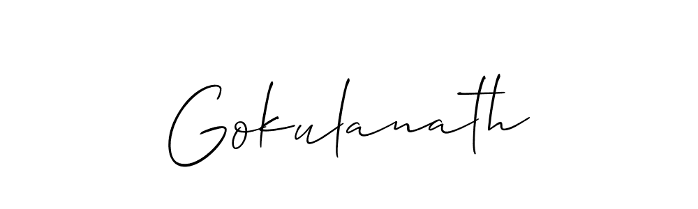 You should practise on your own different ways (Allison_Script) to write your name (Gokulanath) in signature. don't let someone else do it for you. Gokulanath signature style 2 images and pictures png
