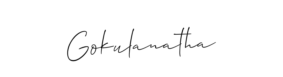 You should practise on your own different ways (Allison_Script) to write your name (Gokulanatha) in signature. don't let someone else do it for you. Gokulanatha signature style 2 images and pictures png