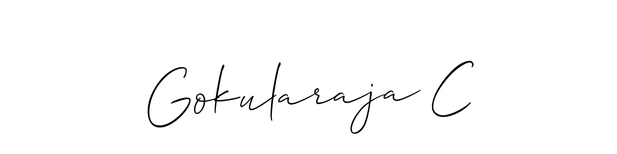 Allison_Script is a professional signature style that is perfect for those who want to add a touch of class to their signature. It is also a great choice for those who want to make their signature more unique. Get Gokularaja C name to fancy signature for free. Gokularaja C signature style 2 images and pictures png