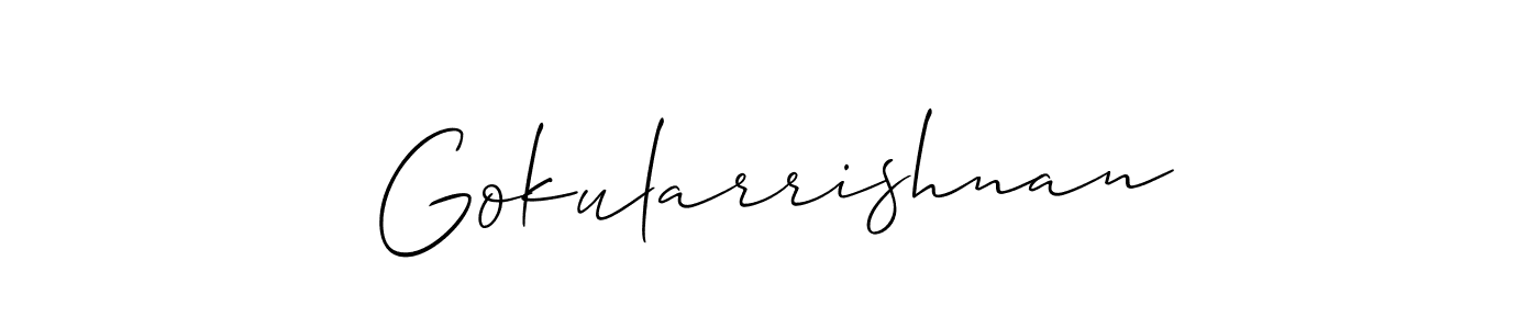 Also we have Gokularrishnan name is the best signature style. Create professional handwritten signature collection using Allison_Script autograph style. Gokularrishnan signature style 2 images and pictures png