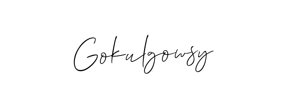 You should practise on your own different ways (Allison_Script) to write your name (Gokulgowsy) in signature. don't let someone else do it for you. Gokulgowsy signature style 2 images and pictures png