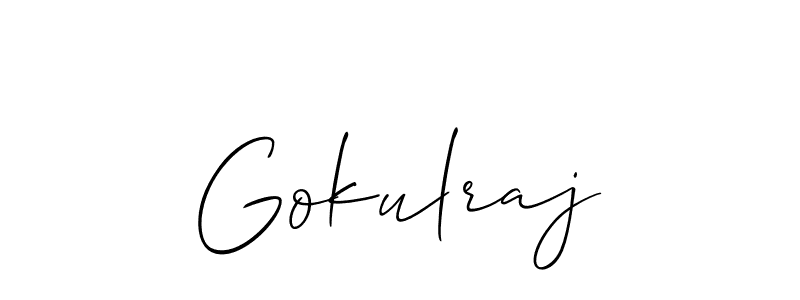 How to Draw Gokulraj signature style? Allison_Script is a latest design signature styles for name Gokulraj. Gokulraj signature style 2 images and pictures png