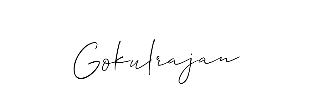 It looks lik you need a new signature style for name Gokulrajan. Design unique handwritten (Allison_Script) signature with our free signature maker in just a few clicks. Gokulrajan signature style 2 images and pictures png