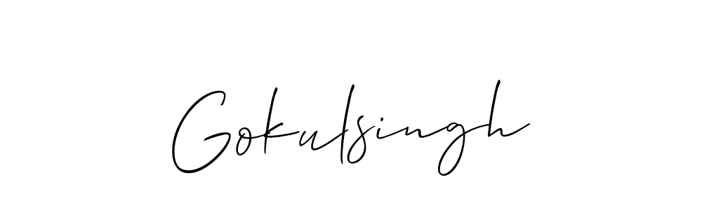 How to make Gokulsingh name signature. Use Allison_Script style for creating short signs online. This is the latest handwritten sign. Gokulsingh signature style 2 images and pictures png