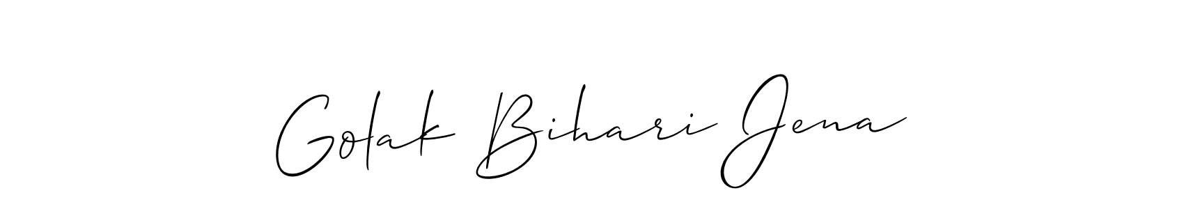 Use a signature maker to create a handwritten signature online. With this signature software, you can design (Allison_Script) your own signature for name Golak Bihari Jena. Golak Bihari Jena signature style 2 images and pictures png