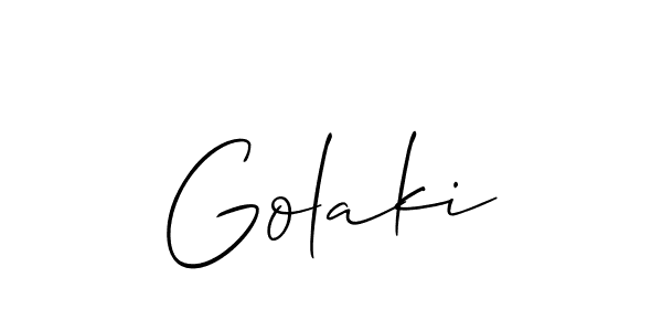 Use a signature maker to create a handwritten signature online. With this signature software, you can design (Allison_Script) your own signature for name Golaki. Golaki signature style 2 images and pictures png