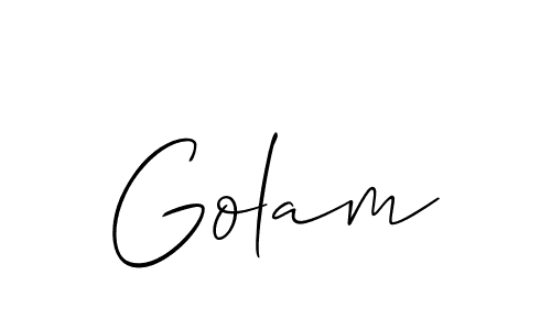 Design your own signature with our free online signature maker. With this signature software, you can create a handwritten (Allison_Script) signature for name Golam. Golam signature style 2 images and pictures png