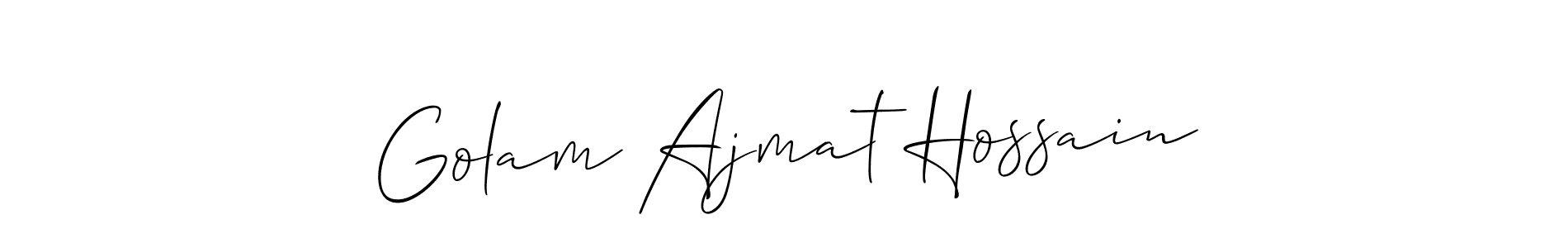 Also we have Golam Ajmat Hossain name is the best signature style. Create professional handwritten signature collection using Allison_Script autograph style. Golam Ajmat Hossain signature style 2 images and pictures png