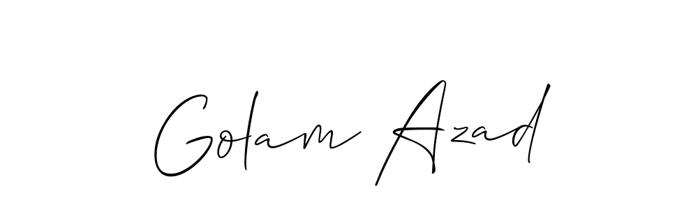 Similarly Allison_Script is the best handwritten signature design. Signature creator online .You can use it as an online autograph creator for name Golam Azad. Golam Azad signature style 2 images and pictures png