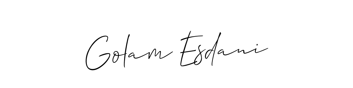 Also You can easily find your signature by using the search form. We will create Golam Esdani name handwritten signature images for you free of cost using Allison_Script sign style. Golam Esdani signature style 2 images and pictures png