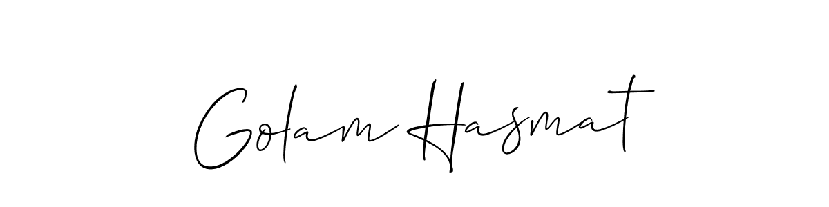 Use a signature maker to create a handwritten signature online. With this signature software, you can design (Allison_Script) your own signature for name Golam Hasmat. Golam Hasmat signature style 2 images and pictures png
