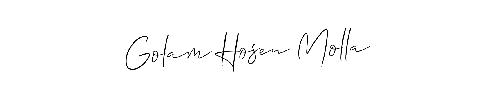 Also we have Golam Hosen Molla name is the best signature style. Create professional handwritten signature collection using Allison_Script autograph style. Golam Hosen Molla signature style 2 images and pictures png