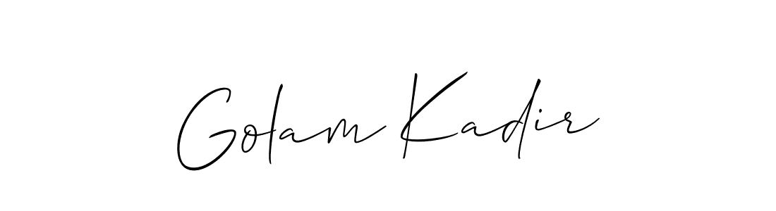 Allison_Script is a professional signature style that is perfect for those who want to add a touch of class to their signature. It is also a great choice for those who want to make their signature more unique. Get Golam Kadir name to fancy signature for free. Golam Kadir signature style 2 images and pictures png