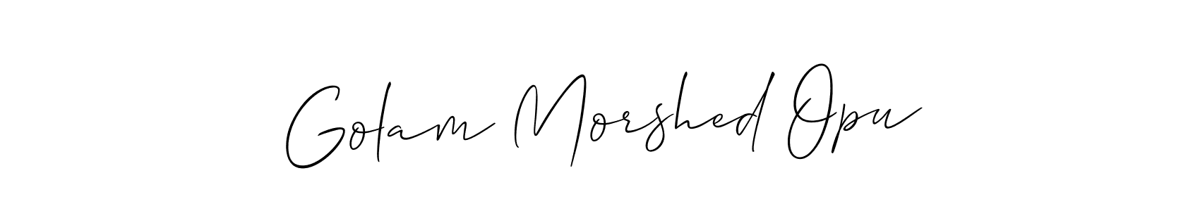 Make a beautiful signature design for name Golam Morshed Opu. With this signature (Allison_Script) style, you can create a handwritten signature for free. Golam Morshed Opu signature style 2 images and pictures png