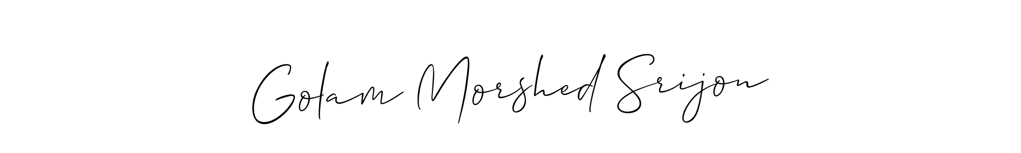 Design your own signature with our free online signature maker. With this signature software, you can create a handwritten (Allison_Script) signature for name Golam Morshed Srijon. Golam Morshed Srijon signature style 2 images and pictures png