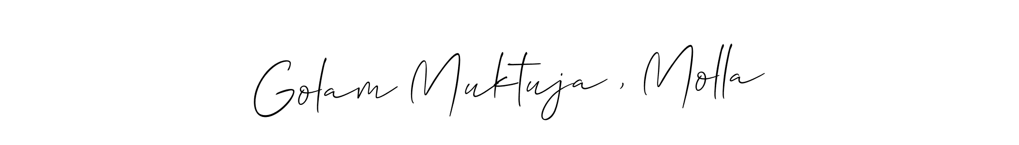 Use a signature maker to create a handwritten signature online. With this signature software, you can design (Allison_Script) your own signature for name Golam Muktuja , Molla. Golam Muktuja , Molla signature style 2 images and pictures png