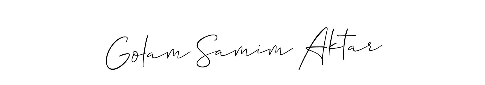 Make a short Golam Samim Aktar signature style. Manage your documents anywhere anytime using Allison_Script. Create and add eSignatures, submit forms, share and send files easily. Golam Samim Aktar signature style 2 images and pictures png