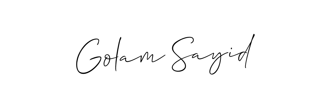 Create a beautiful signature design for name Golam Sayid. With this signature (Allison_Script) fonts, you can make a handwritten signature for free. Golam Sayid signature style 2 images and pictures png