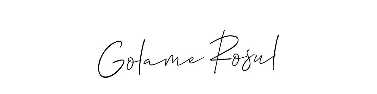 Make a beautiful signature design for name Golame Rosul. With this signature (Allison_Script) style, you can create a handwritten signature for free. Golame Rosul signature style 2 images and pictures png