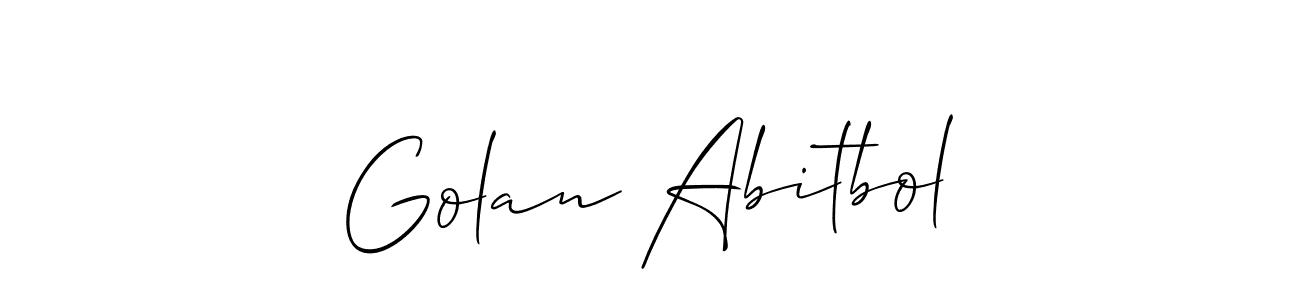 How to make Golan Abitbol signature? Allison_Script is a professional autograph style. Create handwritten signature for Golan Abitbol name. Golan Abitbol signature style 2 images and pictures png