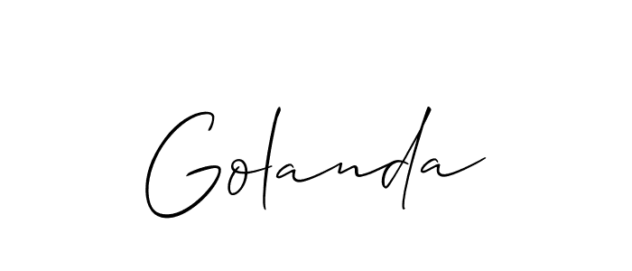 It looks lik you need a new signature style for name Golanda. Design unique handwritten (Allison_Script) signature with our free signature maker in just a few clicks. Golanda signature style 2 images and pictures png