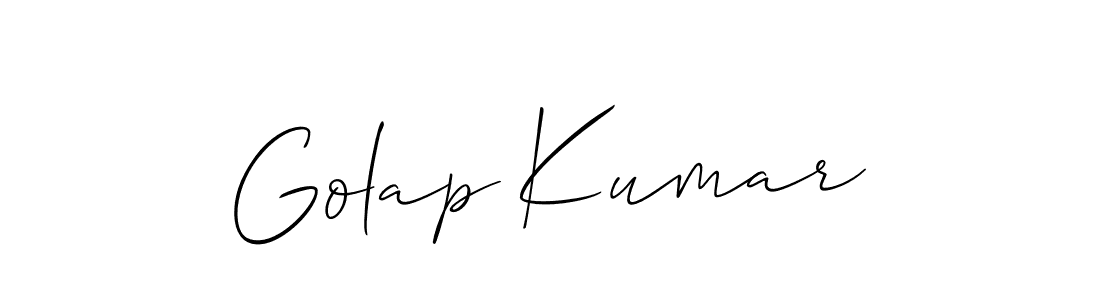 Create a beautiful signature design for name Golap Kumar. With this signature (Allison_Script) fonts, you can make a handwritten signature for free. Golap Kumar signature style 2 images and pictures png